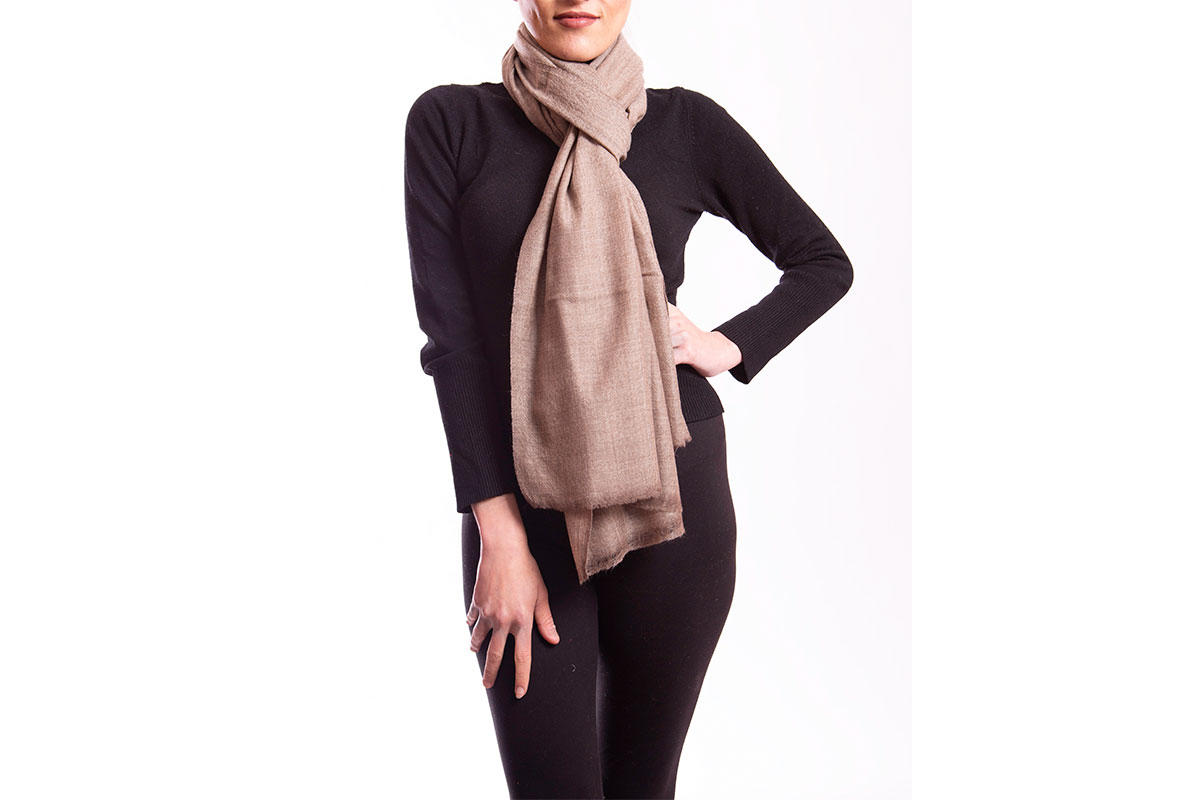 Pashmina de Lana Gruesa de Cashmere tipo bufanda, cafe