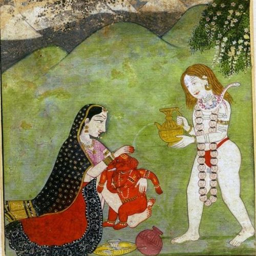 Parvati, Ganesha y Shiva
